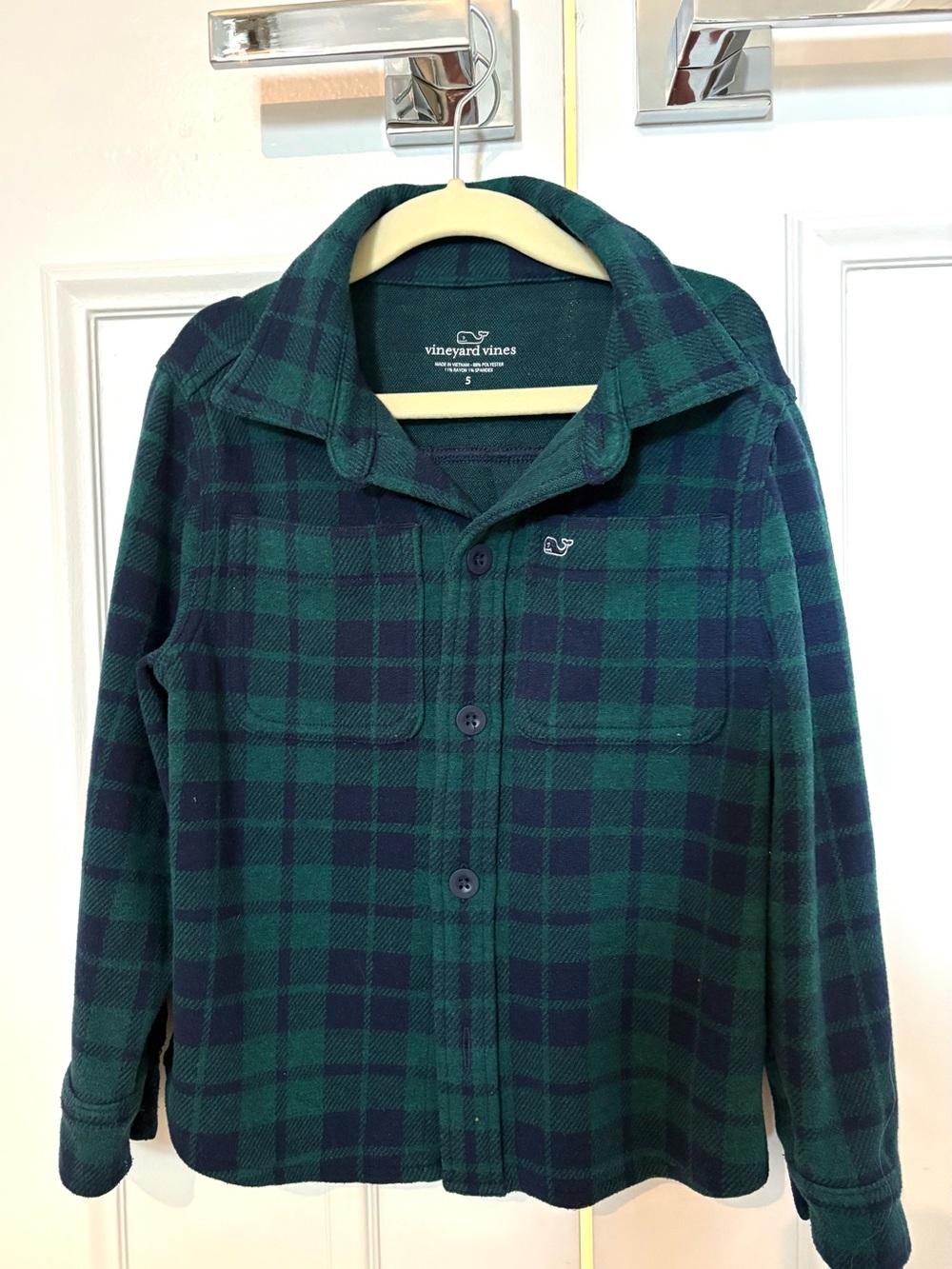 Kids Vineyard Vines Green & Navy Plaid Button-Down Shirt